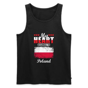 My Heart Belongs to Poland - Männer Premium Bio Tank Top - Schwarz - Vorne - Michal (187cm)