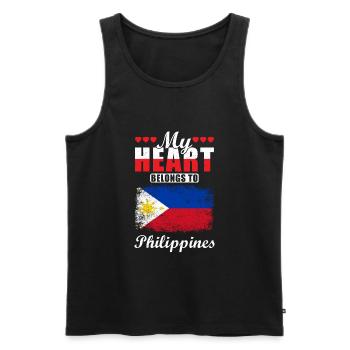 My Heart Belongs to Philippines - Men's Premium Organic Tank Top - black - Front - AI Model Male 178 light (178cm)