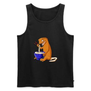 Funny Japanese Kawaii Ramen Reptile Crested Gecko - Men's Premium Organic Tank Top - black - Front - AI Model Male 178 light (178cm)