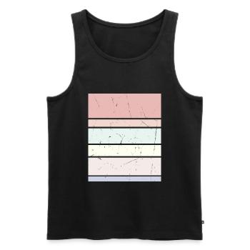 Background Pastel Rectangle - Men's Premium Organic Tank Top - black - Front - AI Model Male 178 light (178cm)
