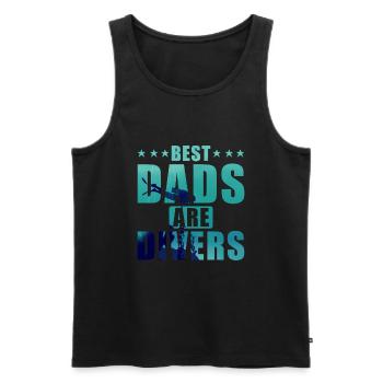 Taucher Papa Bester Vater Tauchen - Männer Premium Bio Tank Top - Schwarz - Vorne - Michal (187cm)