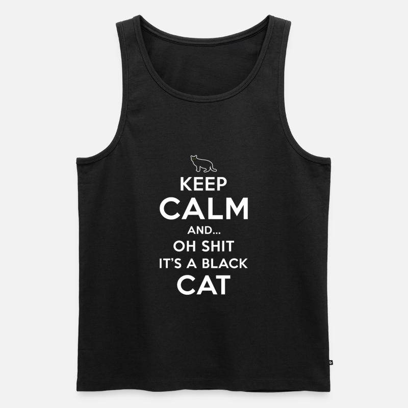 Aberglauben Schwarzer Kater - Männer Premium Bio Tank Top - Schwarz