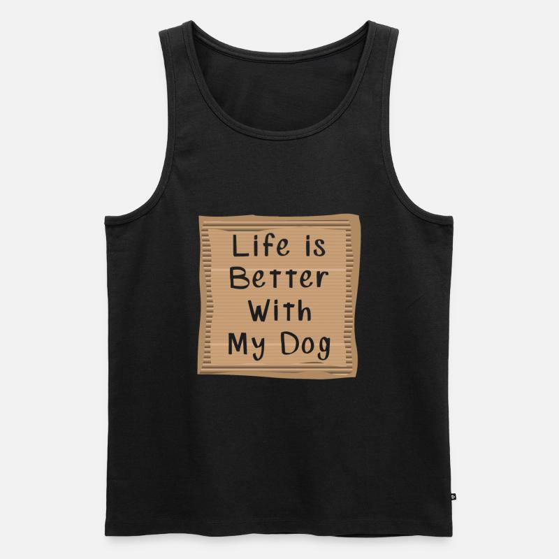 Hunde Spruch - Männer Premium Bio Tank Top - Schwarz