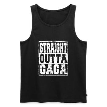 Gaga Ball Spruch lustig - Männer Premium Bio Tank Top - Schwarz - Vorne - Michal (187cm)