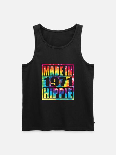 Hippie Birthday 1971 - Männer Premium Bio Tank Top - Schwarz