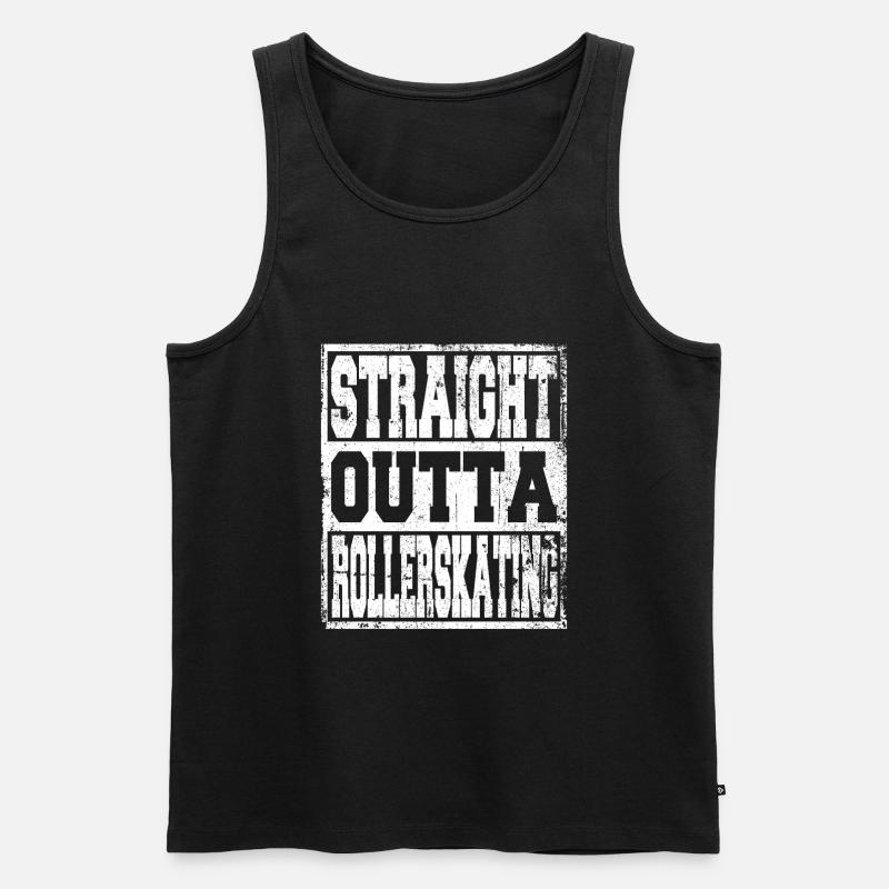 Rollerskating Spruch lustig - Männer Premium Bio Tank Top - Schwarz