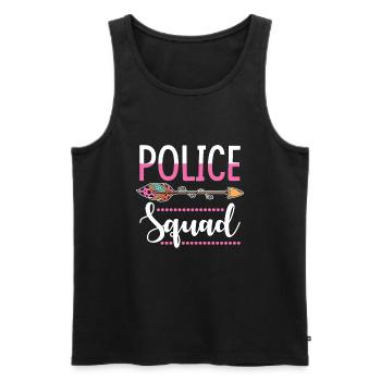 policewoman group - Men's Premium Organic Tank Top - black - Front - AI Model Male 178 light (178cm)
