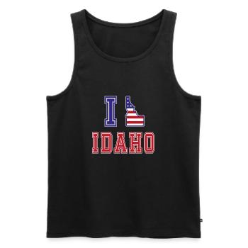 Idaho USA J’adore Albama - Débardeur bio Premium Homme - noir - Devant - Michal (187cm)