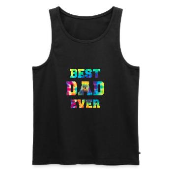 Vater Papa Bester Papa Best Dad Ever Hippie - Men's Premium Organic Tank Top - black - Front - AI Model Male 178 light (178cm)