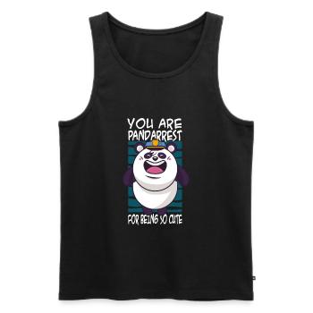 Panda saying cute - Men's Premium Organic Tank Top - black - Front - Michal (187cm)