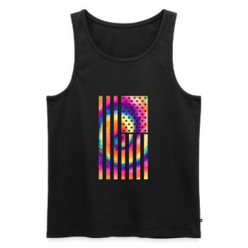 USA Flag 4th July Hippie - Men's Premium Organic Tank Top - black - Front - AI Model Male 178 light (178cm)