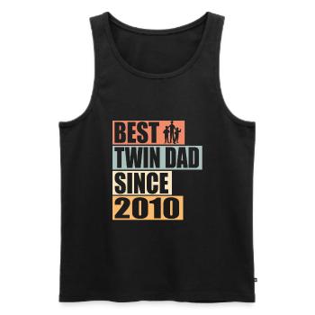 Zwillinge Vater Zwillingsvater seit 2010 - Männer Premium Bio Tank Top - Schwarz - Vorne - AI Model Male 178 light (178cm)