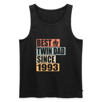 Zwillinge Vater Zwillingsvater seit 1993 - Männer Premium Bio Tank Top - Schwarz - Vorne - AI Model Male 178 light (178cm)