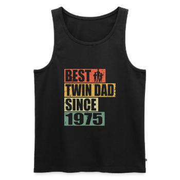 Zwillinge Vater Zwillingsvater seit 1975 - Männer Premium Bio Tank Top - Schwarz - Vorne - AI Model Male 178 light (178cm)