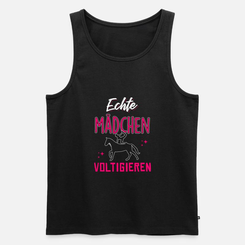 Echte Mädchen Voltigieren - Männer Premium Bio Tank Top - Schwarz