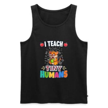 I Teach Tiny Humans Elementary School Teacher - Men's Premium Organic Tank Top - black - Front - Michal (187cm)