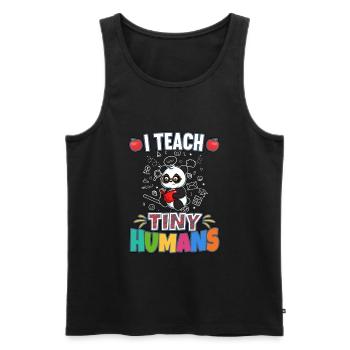 I Teach Tiny Humans Elementary School Teacher - Men's Premium Organic Tank Top - black - Front - Michal (187cm)