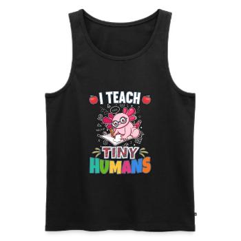 I Teach Tiny Humans Elementary School Teacher - Men's Premium Organic Tank Top - black - Front - Michal (187cm)