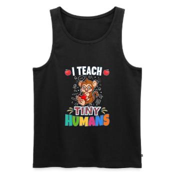 I Teach Tiny Humans Elementary School Teacher - Men's Premium Organic Tank Top - black - Front - Michal (187cm)