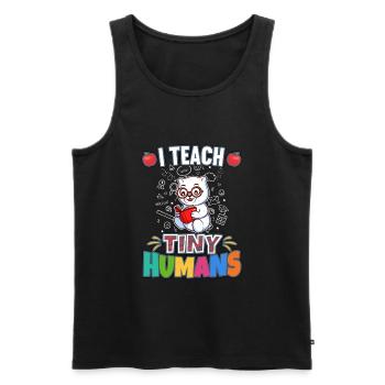 I Teach Tiny Humans Elementary School Teacher - Men's Premium Organic Tank Top - black - Front - Michal (187cm)