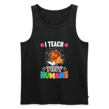 I Teach Tiny Humans Elementary School Teacher - Men's Premium Organic Tank Top - black - Front - Michal (187cm)