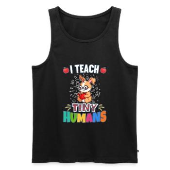 I Teach Tiny Humans Elementary School Teacher - Men's Premium Organic Tank Top - black - Front - Michal (187cm)