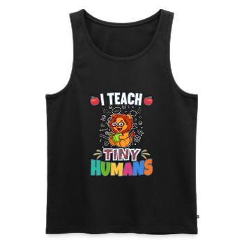 I Teach Tiny Humans Elementary School Teacher - Men's Premium Organic Tank Top - black - Front - Michal (187cm)