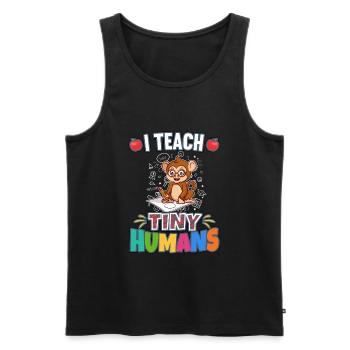 I Teach Tiny Humans Elementary School Teacher - Men's Premium Organic Tank Top - black - Front - Michal (187cm)