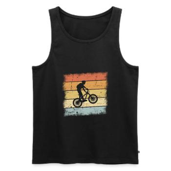 Mountain Bike Retro - Men's Premium Organic Tank Top - black - Front - AI Model Male 178 light (178cm)