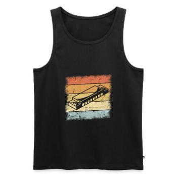 Harmonica motif - Men's Premium Organic Tank Top - black - Front - Michal (187cm)