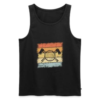 Holzfäller Outfit - Männer Premium Bio Tank Top - Schwarz - Vorne - AI Model Male 178 light (178cm)