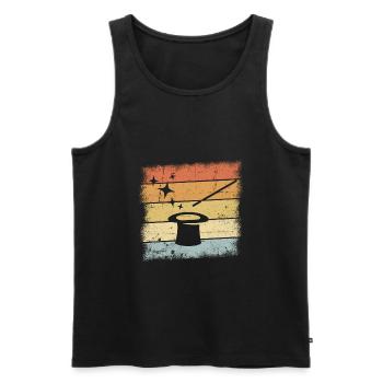 Magier Retro Design - Männer Premium Bio Tank Top - Schwarz - Vorne - AI Model Male 178 light (178cm)