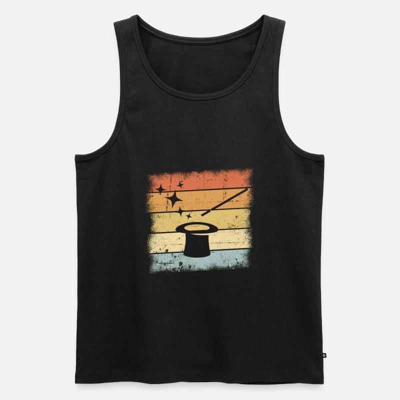 Magier Retro Design - Männer Premium Bio Tank Top - Schwarz