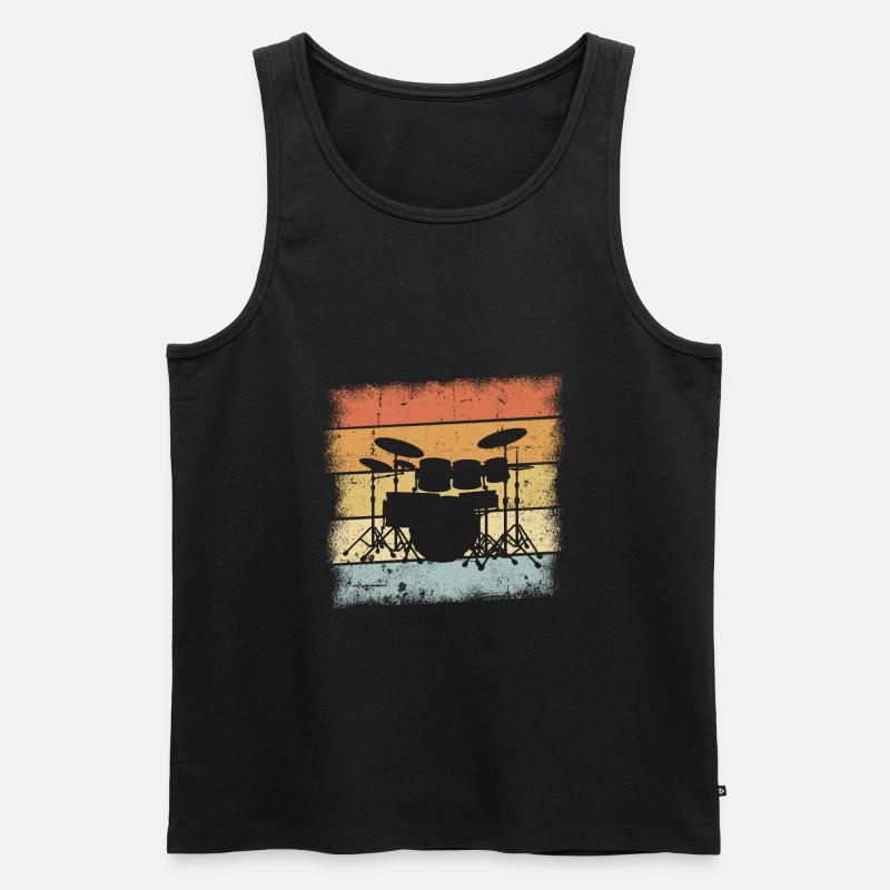 Drummer Geschenk - Männer Premium Bio Tank Top - Schwarz
