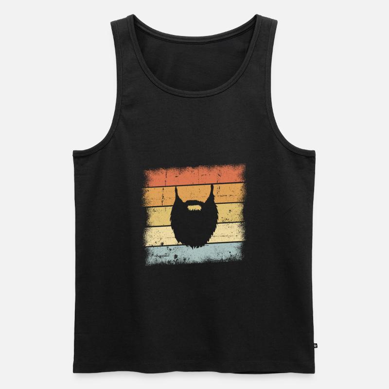 Bart Retro Design - Männer Premium Bio Tank Top - Schwarz