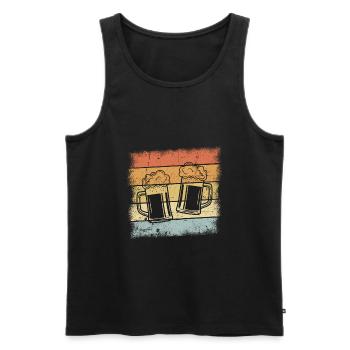 Bier Retro Design - Männer Premium Bio Tank Top - Schwarz - Vorne - AI Model Male 178 light (178cm)