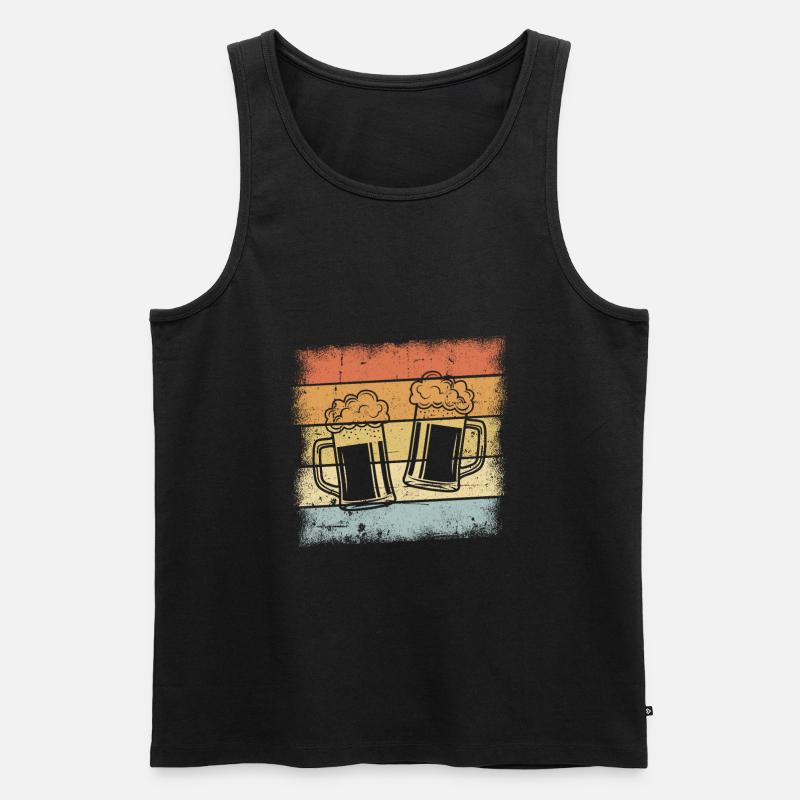 Bier Retro Design - Männer Premium Bio Tank Top - Schwarz