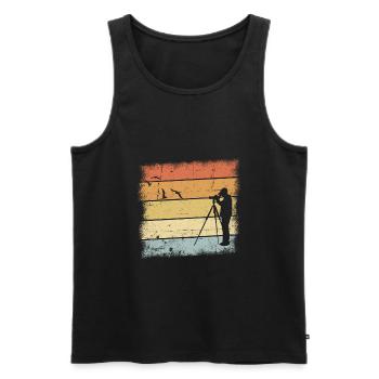 Ornithologist Gift - Men's Premium Organic Tank Top - black - Front - AI Model Male 178 light (178cm)