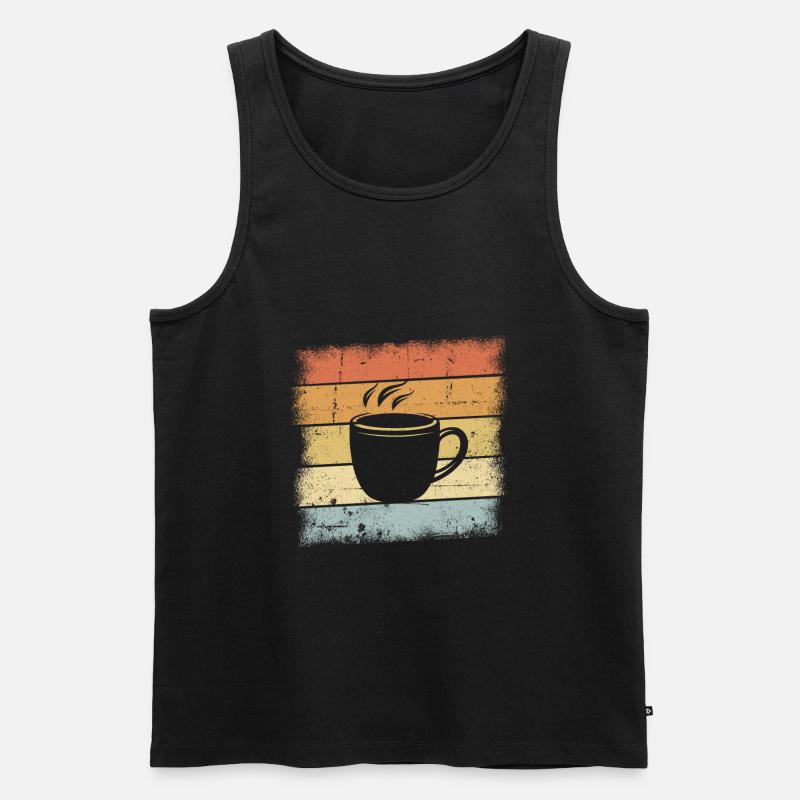 Kaffee Sunset - Männer Premium Bio Tank Top - Schwarz