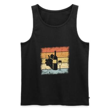 Weinliebhaber Geschenk - Männer Premium Bio Tank Top - Schwarz - Vorne - Michal (187cm)
