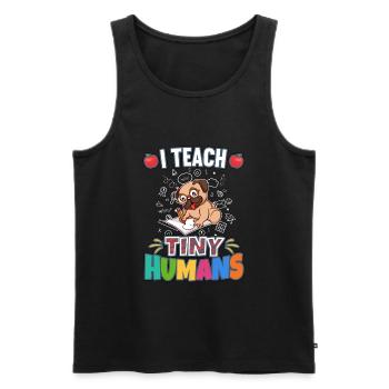 I Teach Tiny Humans Elementary School Teacher - Men's Premium Organic Tank Top - black - Front - Michal (187cm)