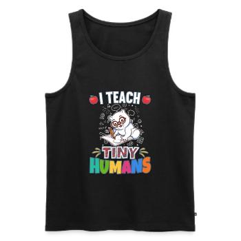 I Teach Tiny Humans Elementary School Teacher - Men's Premium Organic Tank Top - black - Front - Michal (187cm)