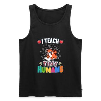 I Teach Tiny Humans Elementary School Teacher - Männer Premium Bio Tank Top - Schwarz - Vorne - Michal (187cm)