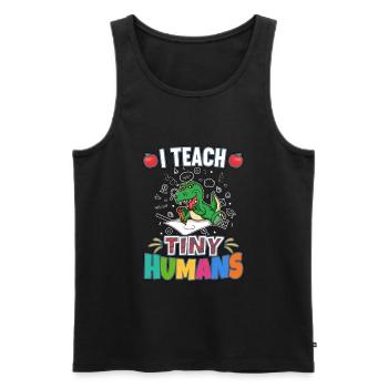 I Teach Tiny Humans Elementary School Teacher - Men's Premium Organic Tank Top - black - Front - Michal (187cm)