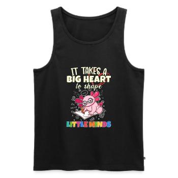 It Takes A Big Heart To Shape Little Minds Teacher - Men's Premium Organic Tank Top - black - Front - AI Model Male 178 light (178cm)