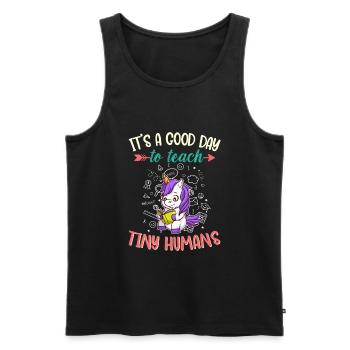 Good Day To Teach Tiny Humans Elementary Teacher - Männer Premium Bio Tank Top - Schwarz - Vorne - Michal (187cm)