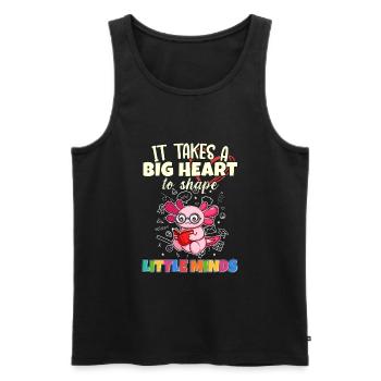 It Takes A Big Heart To Shape Little Minds Teacher - Men's Premium Organic Tank Top - black - Front - AI Model Male 178 light (178cm)