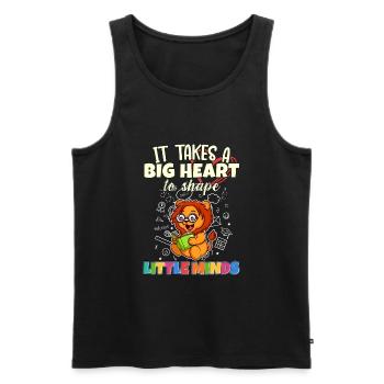 It Takes A Big Heart To Shape Little Minds Teacher - Men's Premium Organic Tank Top - black - Front - AI Model Male 178 light (178cm)