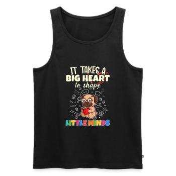 It Takes A Big Heart To Shape Little Minds Teacher - Men's Premium Organic Tank Top - black - Front - AI Model Male 178 light (178cm)