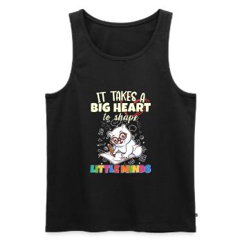 It Takes A Big Heart To Shape Little Minds Teacher - Men's Premium Organic Tank Top - black - Front - AI Model Male 178 light (178cm)